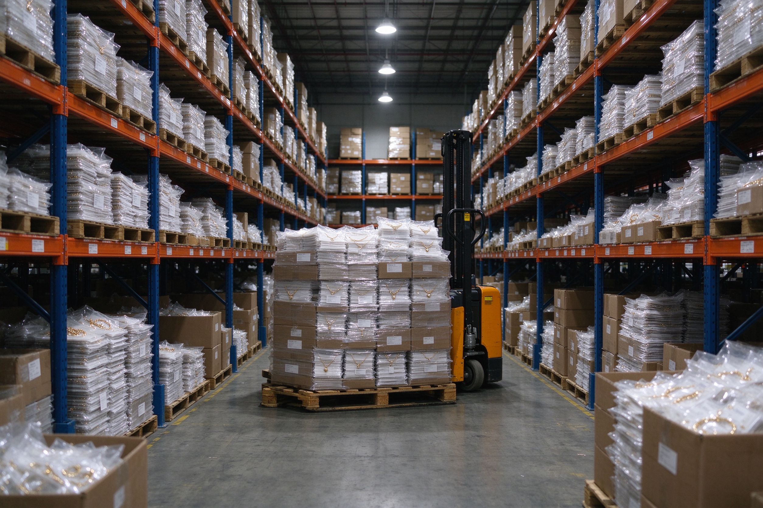 Export cartons of jewelry ready for sea freight